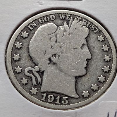 1915-S Barber 90% Silver Half Dollar