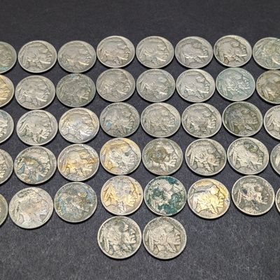 (42) Mixed Date Indian Head Buffalo Nickels, No Key Dates