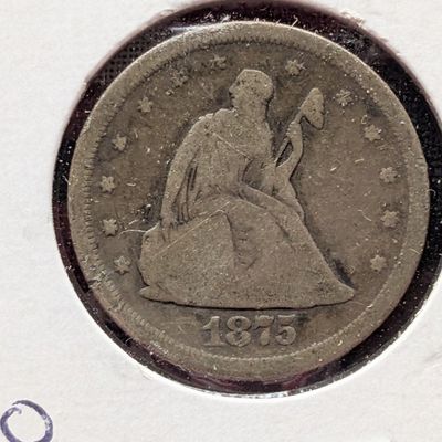 1875-S Seated Liberty 90% Silver 20 Cent Piece - G