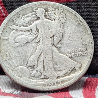 1917 Walking Liberty 90% Silver Half Dollar