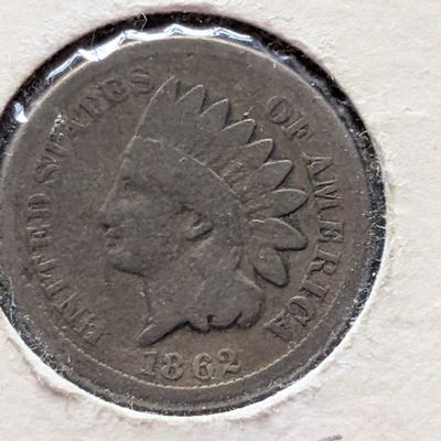 1862 Indian Head Cent - Partial Hole Reverse - G - Copper Nickel