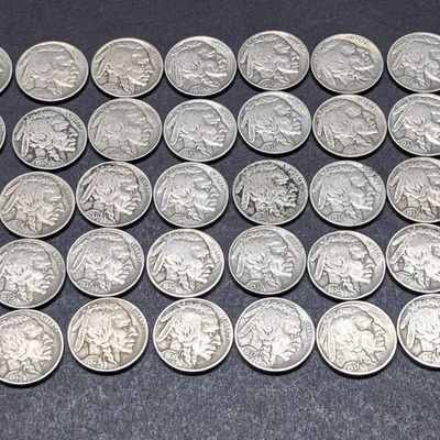(50) Mixed Dates Indian Head Buffalo Nickels, No Key Dates