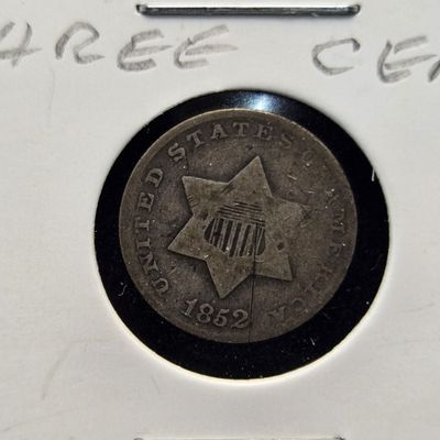1852 Three Cent 75% Silver Trime