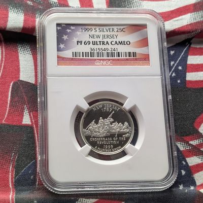 1999-S New Jersey 90% Silver State Quarter NGC PF69 Ultra Cameo - First Year