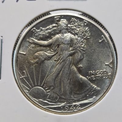 1942 Walking Liberty 90% Silver Half Dollar