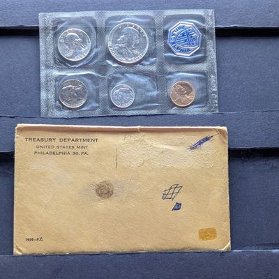 1959 U.S. Mint Proof Set In OGP - Includes (3) 90% Silver Coins
