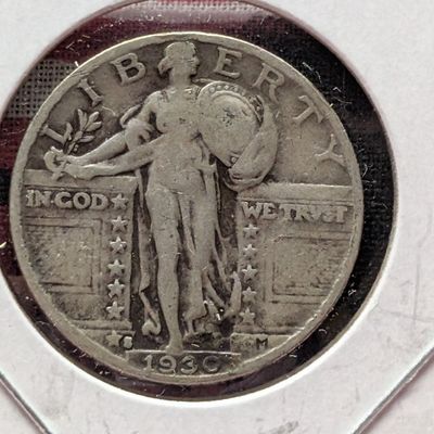1930-S Standing Liberty 90% Silver Quarter - VF