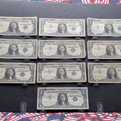 (4) 1957, (3) 1957 A, & (3) 1957 B $1 Silver Certificates - Includes One Star Note