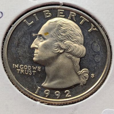 1992-S Washington 90% Silver Proof Quarter