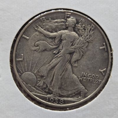 1938 Walking Liberty 90% Silver Half Dollar