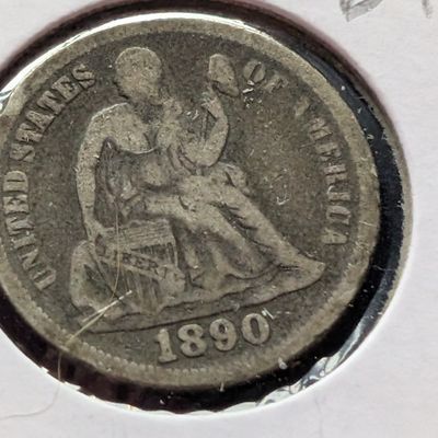 1890 Seated Liberty 90% Silver Dime
