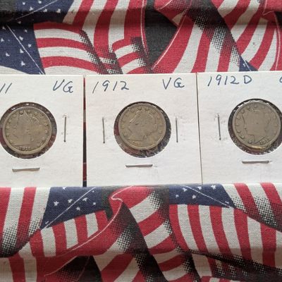 1911, 1912, and 1912-D Liberty Head V Nickels
