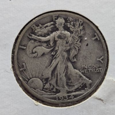 1934-S Walking Liberty 90% Silver Half Dollar