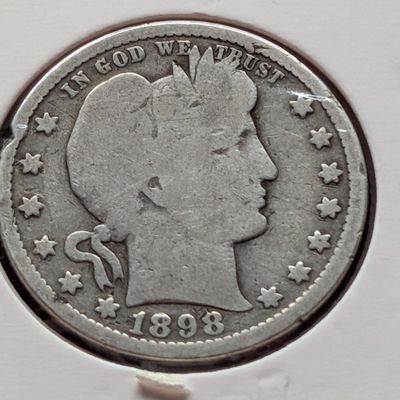 1898-O Barber 90% Silver Quarter