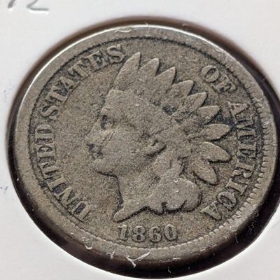 1860 Indian Head Copper Cent, "Pointed Bust"