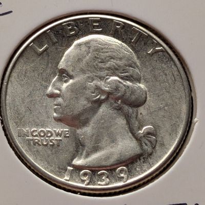 1939-D Washington 90% Silver Quarter