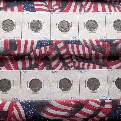 1926, 1927, 1927-D, 1930, 1934, 1935, 1936-P, D, S, & 1937 Indian Head Buffalo Nickels