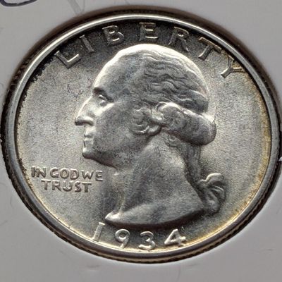 1934 Washington 90% Silver Quarter - Unc.