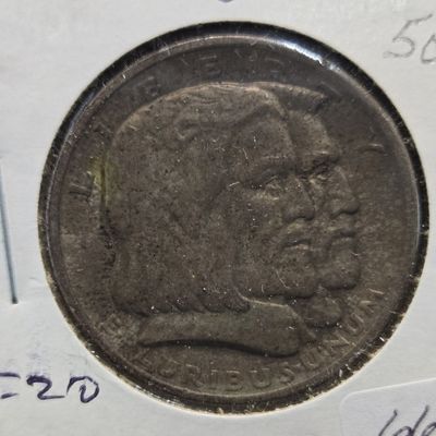 1936 Long Island Tercentenary Commemorative 90% Silver Half Dollar - VF