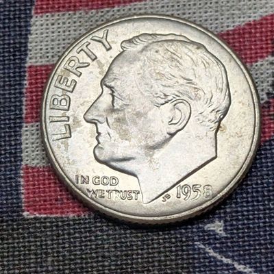1958-D Roosevelt 90% Silver Dime