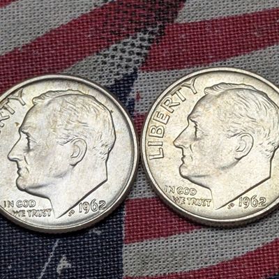 1962 P&D Roosevelt 90% Silver Dimes