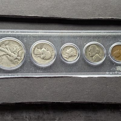 1945 U.S. Coin Year Set - Includes (3) 90% Silver Coins & (1) 35% Silver Coin