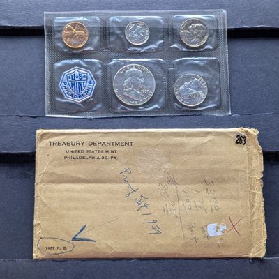 1957 U.S. Mint Proof Set In OGP - Includes (3) 90% Silver Coins