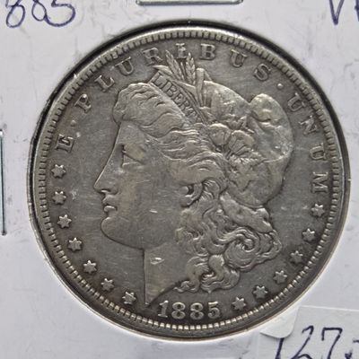 1885 Morgan 90% Silver Dollar - VF