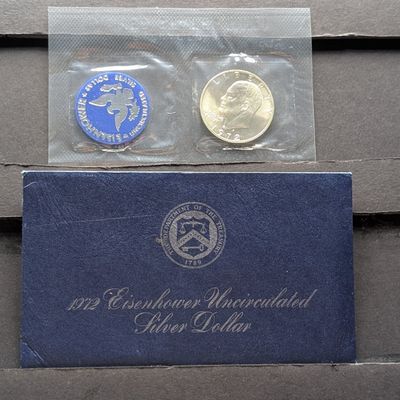 1972-S Eisenhower 40% Silver Dollar In Uncirculated Blue Pack
