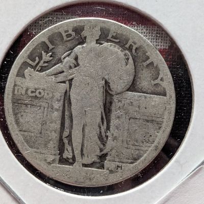 No Date Standing Liberty 90% Silver Quarter - AG