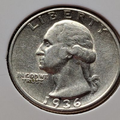 1936 Washington 90% Silver Quarter