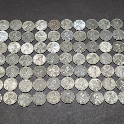 (70) 1943 P, D, & S Lincoln Steel Wartime Wheat Cents