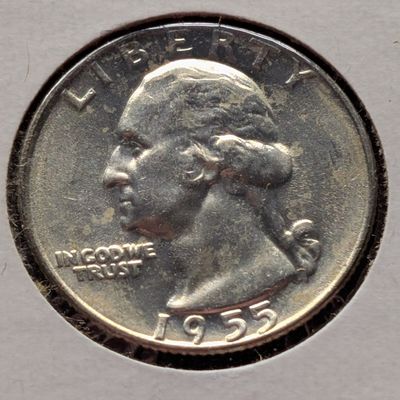 1955-D Washington 90% Silver Quarter