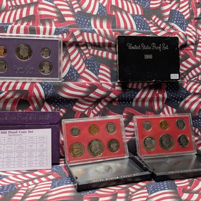 1980-S, 1982-S, & 1986-S U.S. Mint Proof Sets