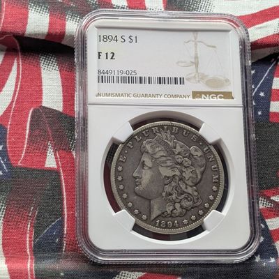 1894-S Morgan 90% Silver Dollar NGC F12 - Key Date