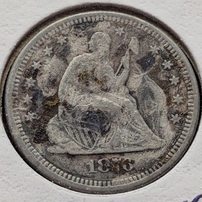 1876-S Seated Liberty 90% Silver Quarter - VF