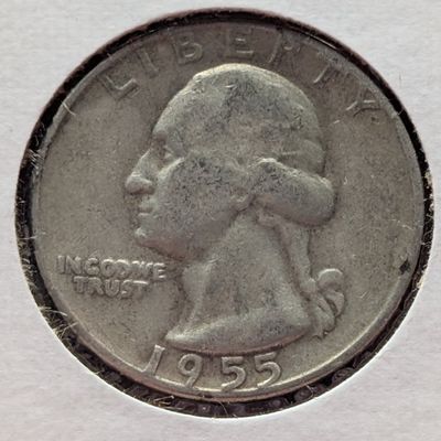 1955-D Washington 90% Silver Quarter