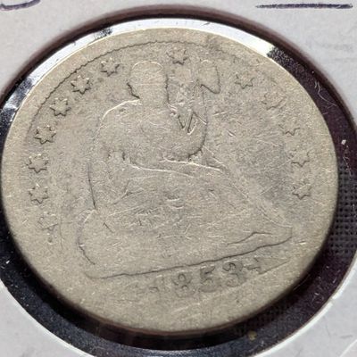 Sale Photo Thumbnail #211: 1853 "Type 3" Seated Liberty 90% Silver Quarter - "Arrows & Rays"