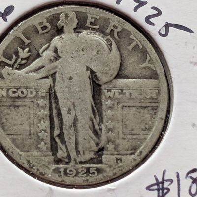 Sale Photo Thumbnail #36: 1925 Standing Liberty 90% Silver Quarter - Over 100 Years Old!