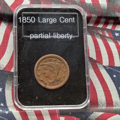 Sale Photo Thumbnail #65: 1850 Braided Hair Large Cent, Partial Liberty