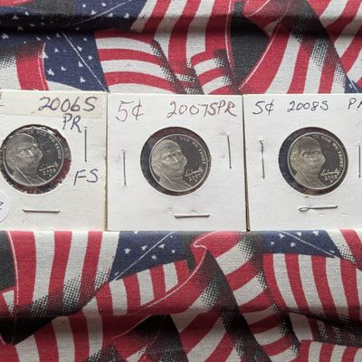 Sale Photo Thumbnail #308: 2006-S, 2007-S, 2008-S "Proof" Jefferson Nickels