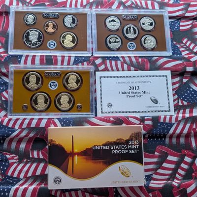 Sale Photo Thumbnail #222: 2013-S U.S. Mint PROOF Set with Presidential Dollars, Sacagawea Dollar and ATB Quarters in OGP w/ COA