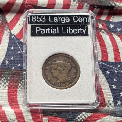 Sale Photo Thumbnail #66: 1853 Braided Hair Large Cent, Partial Liberty