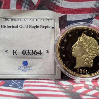 Sale Photo Thumbnail #264: *COPY* 2003 Double Eagle Replica, Proof, 24KT Gold Layered