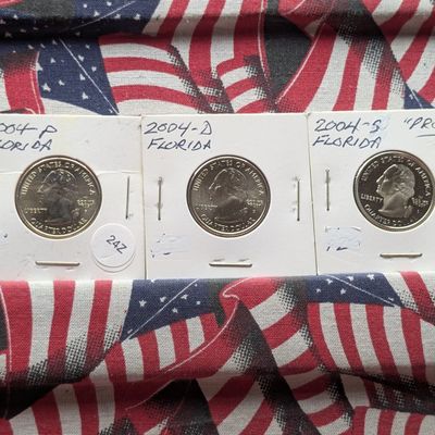 Sale Photo Thumbnail #168: 2004 P, D, & S Proof Florida State Quarter Complete Year Set
