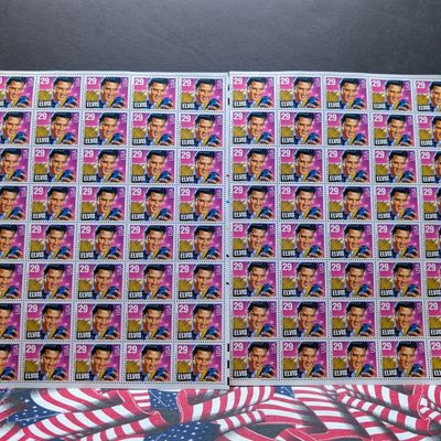Sale Photo Thumbnail #302: (2) Sheets of 40 Elvis 29 Cent Stamps, $23.20 Face Value