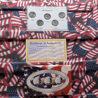 Sale Photo Thumbnail #84: 2003 Philadelphia Mint Only "Platinum Edition" State Quarter Collection In Original Packaging w/ COA