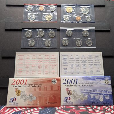 Sale Photo Thumbnail #94: 2001 P&D U.S. Mint Uncirculated Coin Sets with State Quarters and Sacagawea Dollar in OGP w/ COA