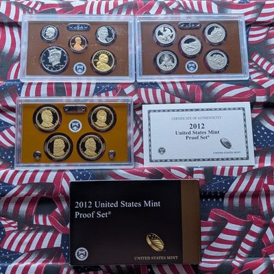 Sale Photo Thumbnail #221: 2012-S U.S. Mint PROOF Set with Presidential Dollars, Sacagawea Dollar and ATB Quarters In OGP w/ COA