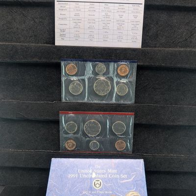 Sale Photo Thumbnail #25: 1991-P&D U.S. Mint Unc. Coin Set in OGP w/ COA